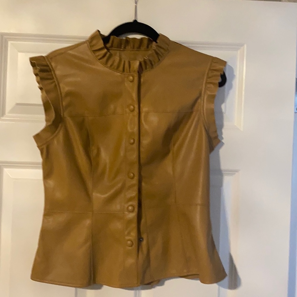 Marc New York faux leather top